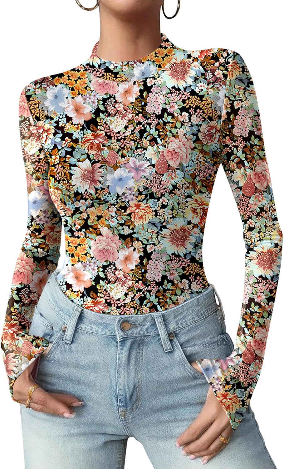 Floral Mesh Blouse