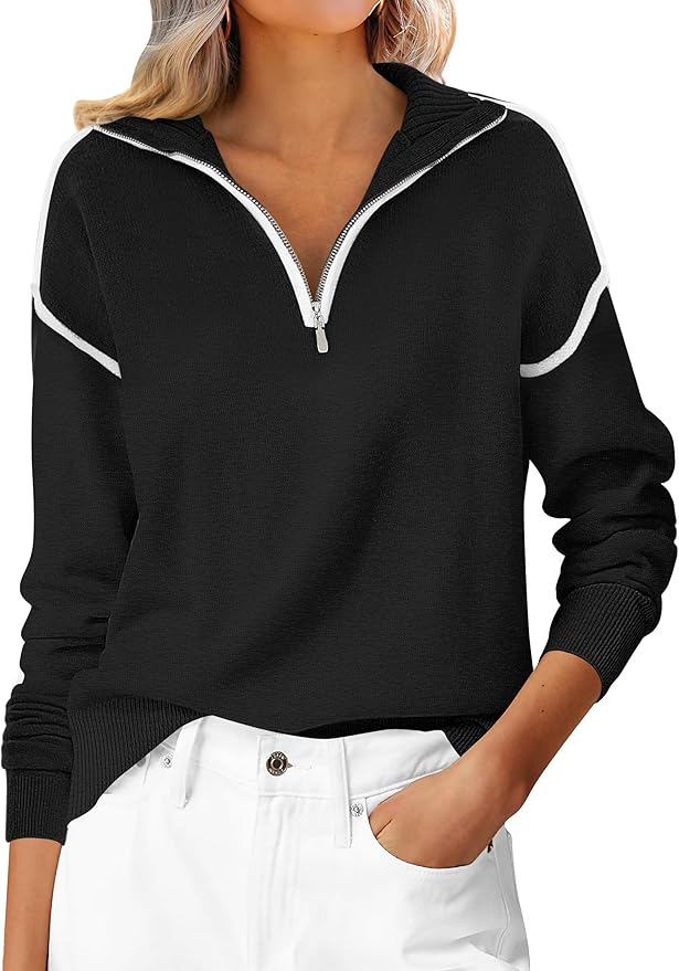 ANRABESS Quarter Zip Sweater