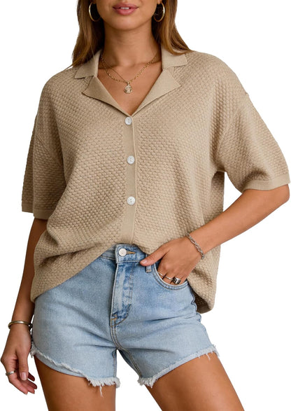 Casual Short Sleeve Cardigan