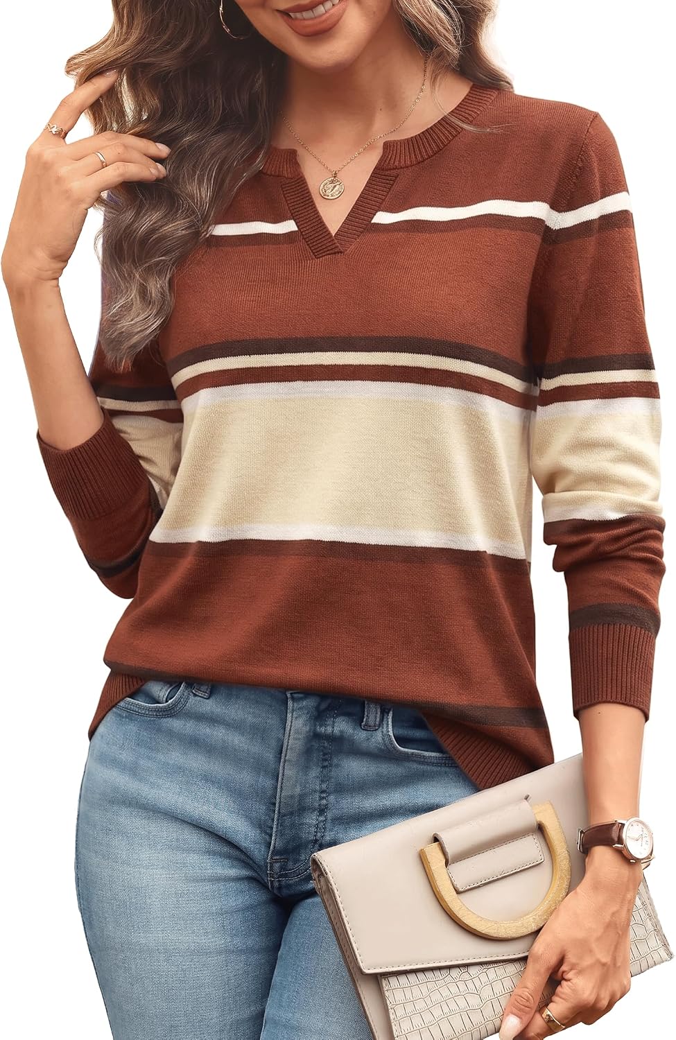 V Neck Knit Sweater