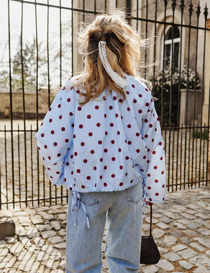 Polka Dot Cropped Jacket