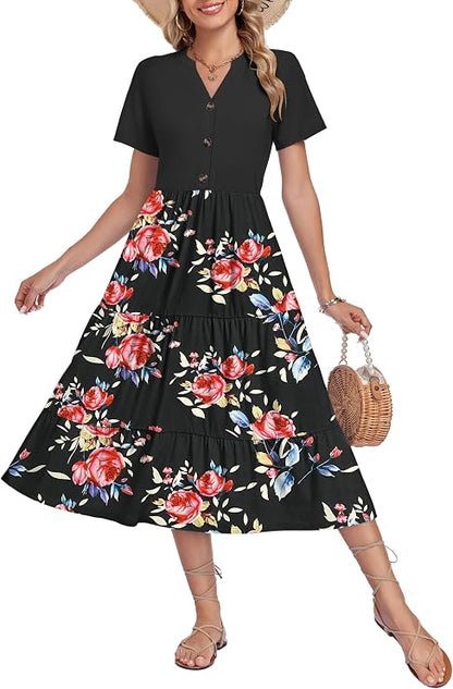 Tiered Midi Dress