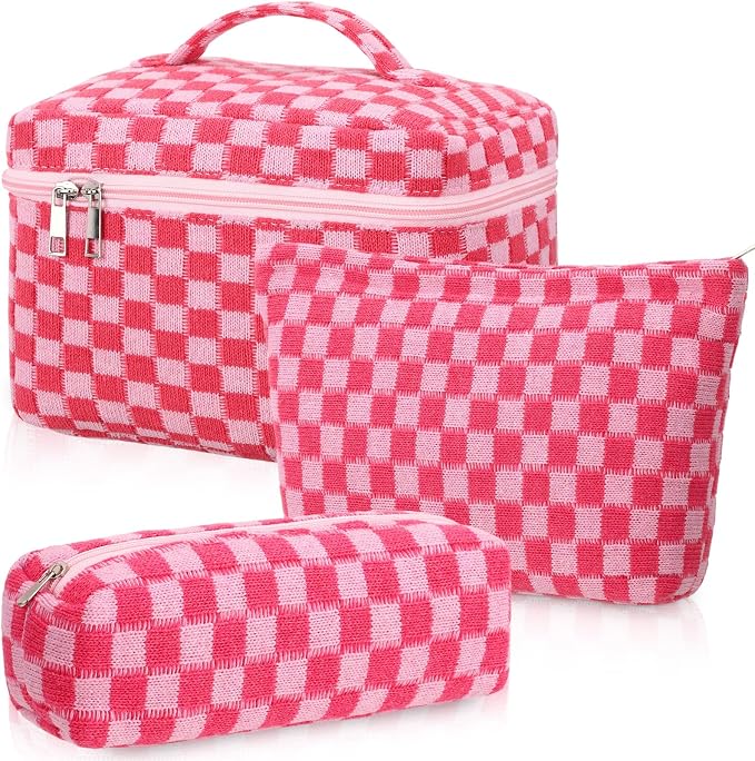 Checkered Makeup Bag (3PK)