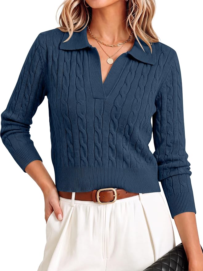ANRABESS Cable Knit Sweater