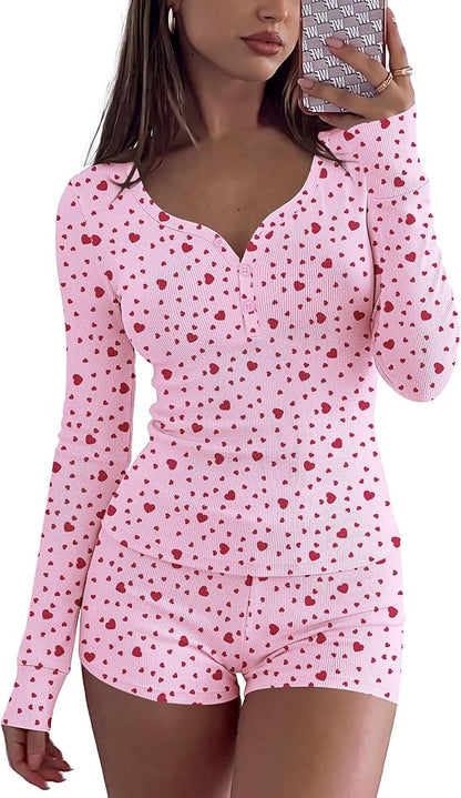 Ribbed Knit Pajama Set