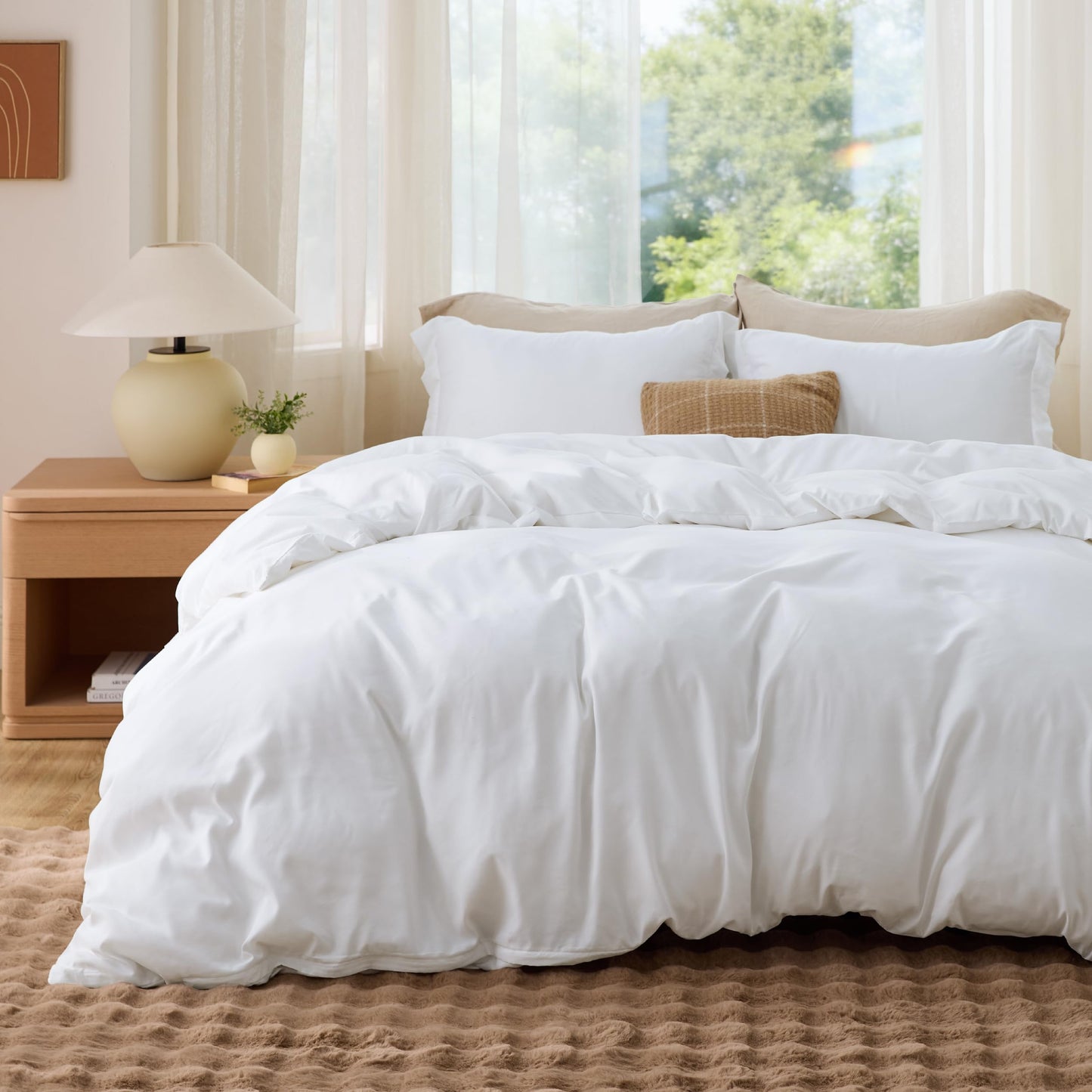 Bedsure White Duvet Cover (Queen Size)