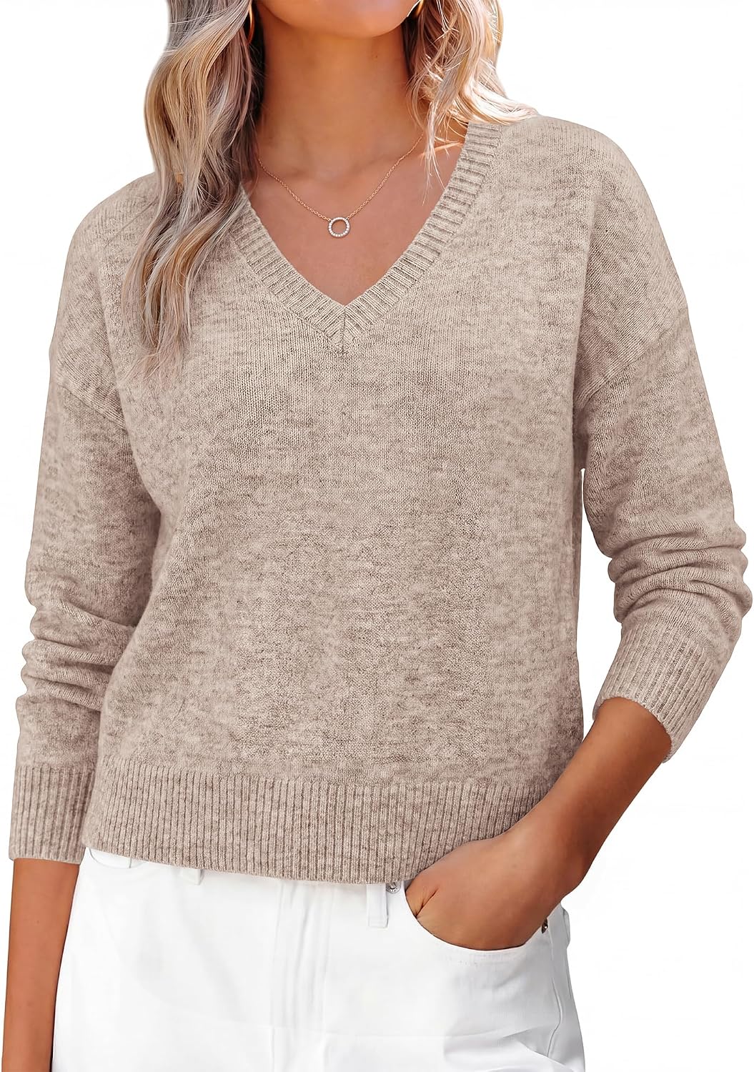 V Neck Pullover Sweater