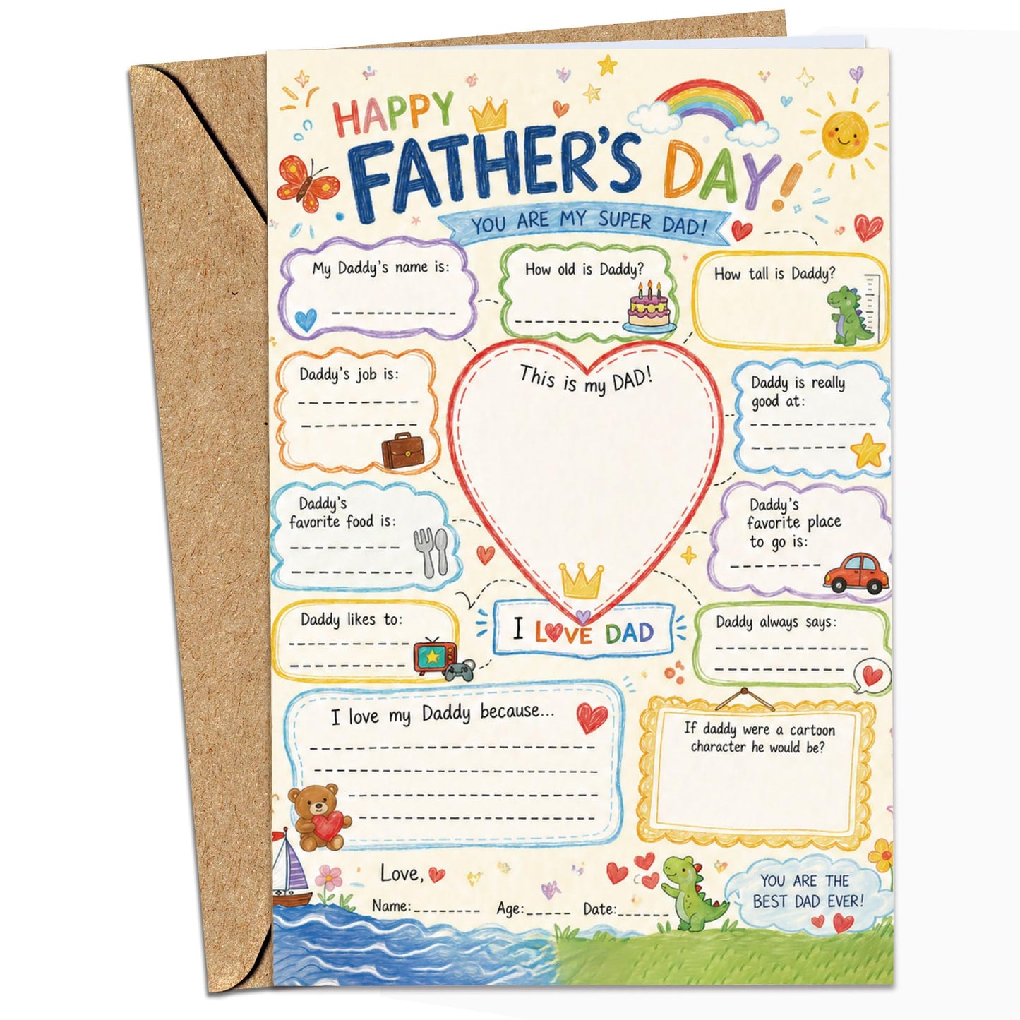 Fathers Day Card For Kids (DIY)