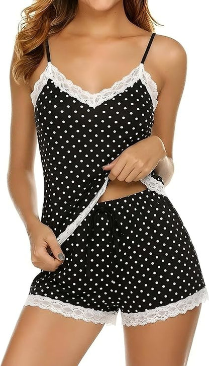 Lace Trim Cami Set