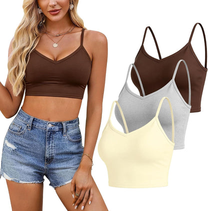 Sleeveless Crop Camisole (3PK)