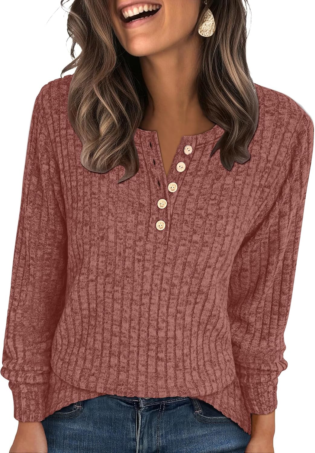 ANRABESS Ribbed Henley