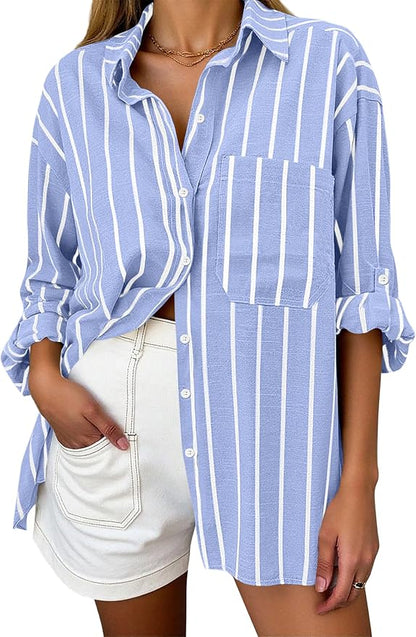 Striped Button Blouse