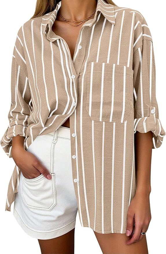 Striped Button Blouse