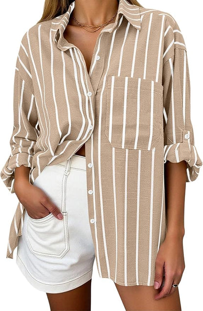 Striped Button Blouse