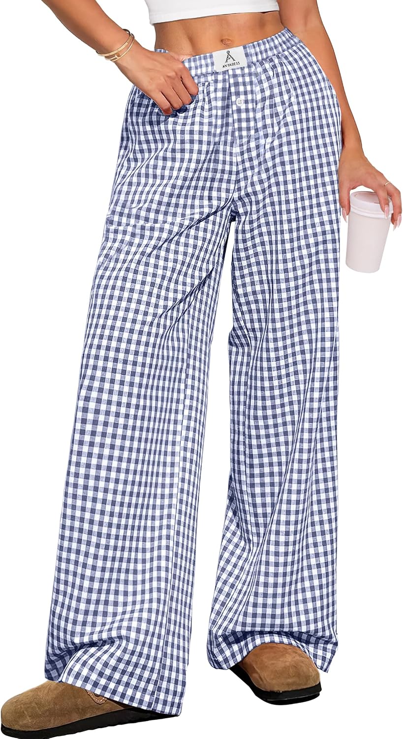 ANRABESS Gingham Boxer Pants