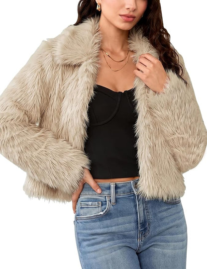 Shaggy Faux Fur Crop Jacket