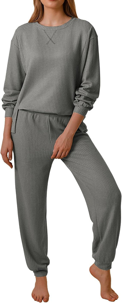 Waffle Knit Lounge Set
