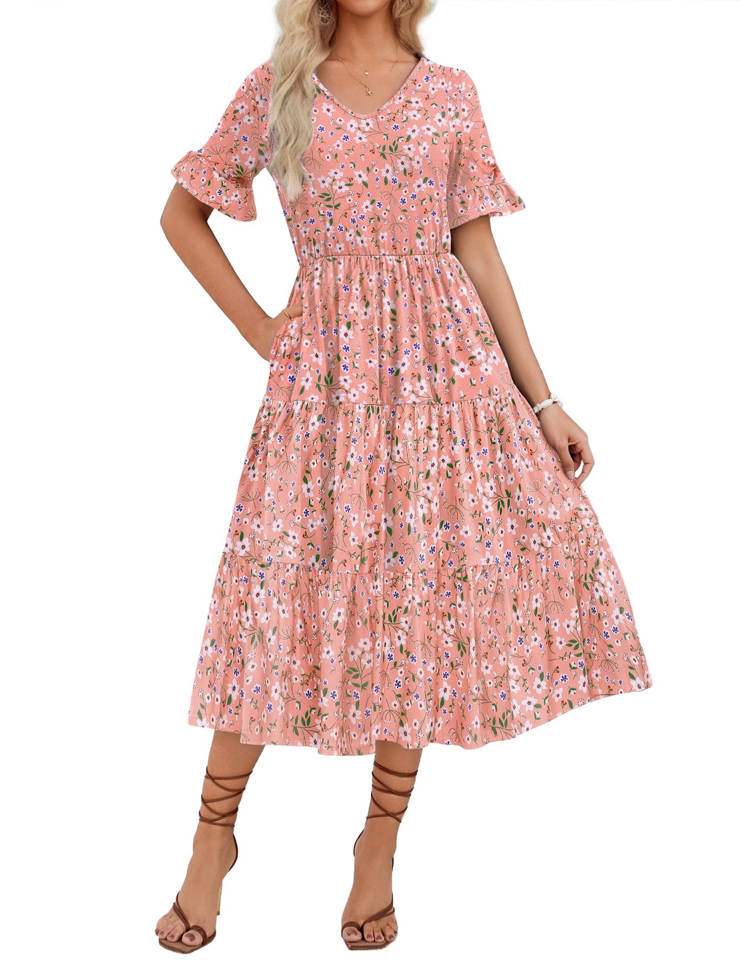 Short Sleeve Midi Dress