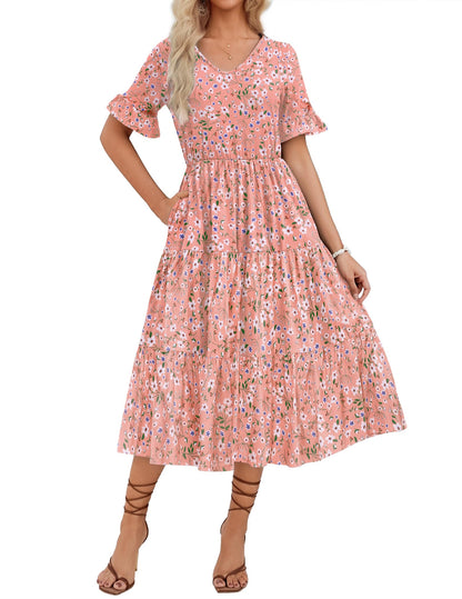 Short Sleeve Midi Dress
