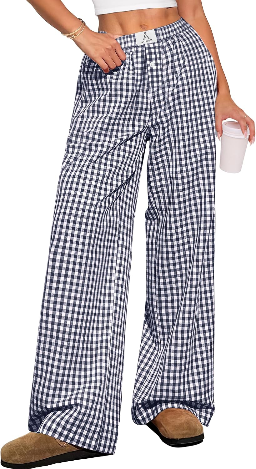 ANRABESS Gingham Boxer Pants