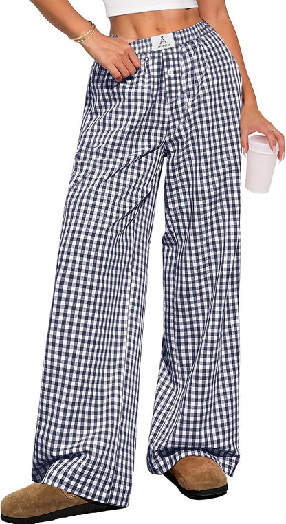 ANRABESS Gingham Boxer Pants