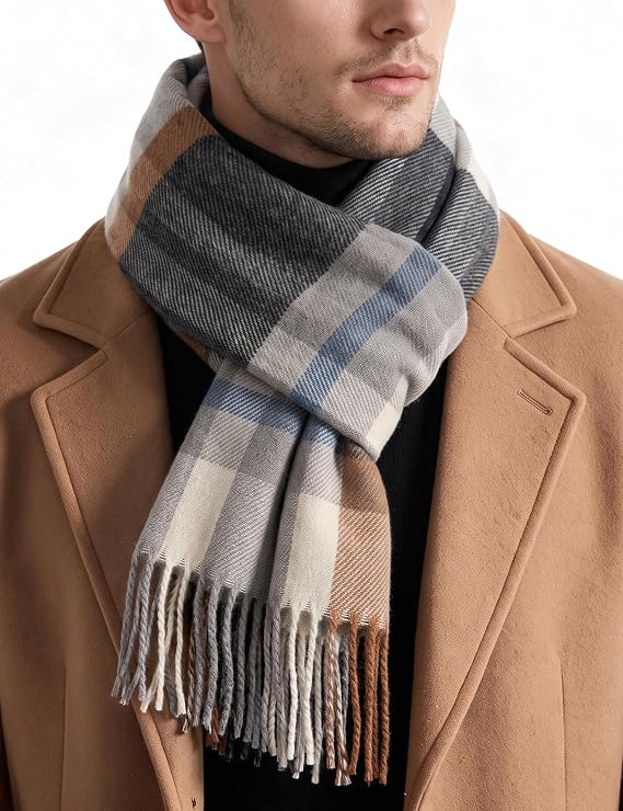 Men's Plaid Knit Scarf