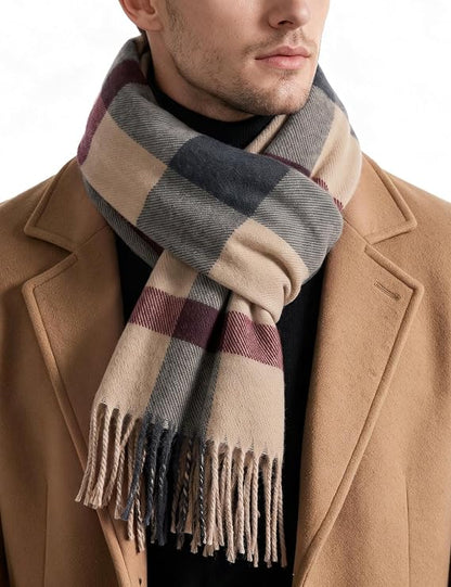 Men's Plaid Knit Scarf