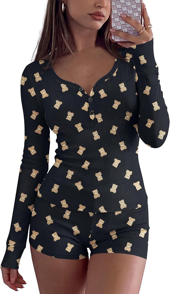 Ribbed Knit Pajama Set