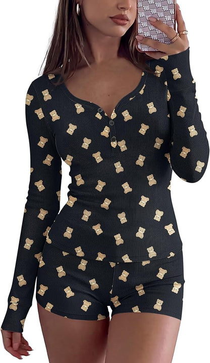 Ribbed Knit Pajama Set