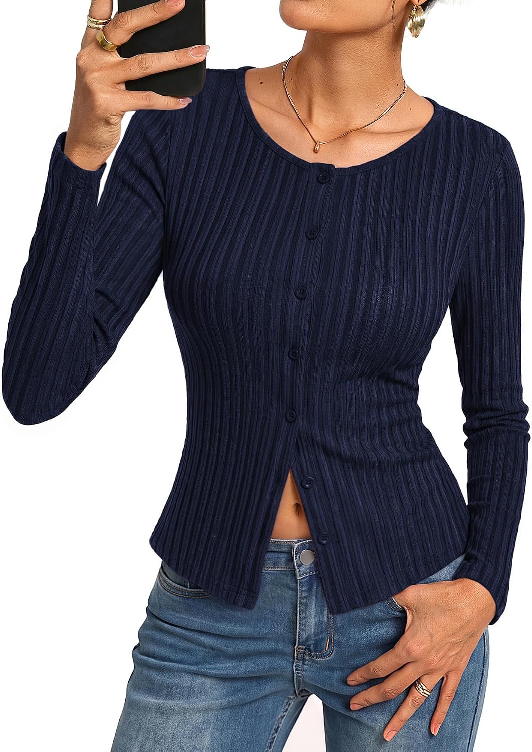 Waffle Knit Button Shirt