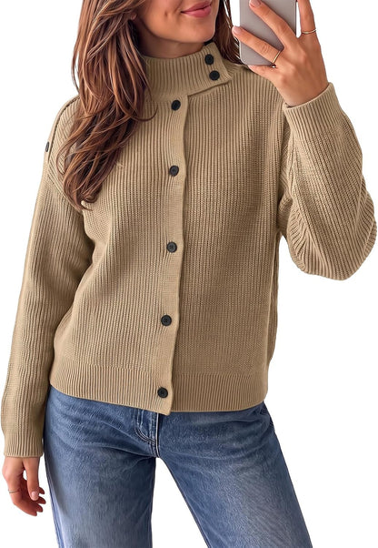 EXLURA Funnel Neck Cardigan