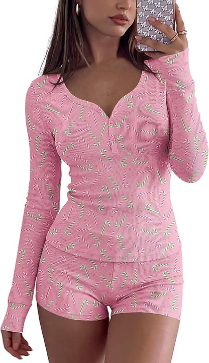 Ribbed Knit Pajama Set
