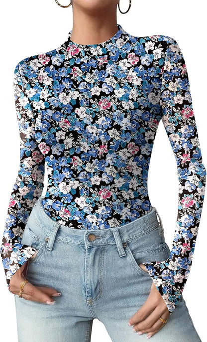 Floral Mesh Blouse