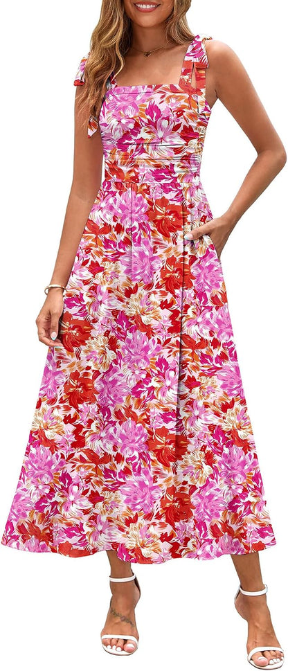 Tie Shoulder Maxi Dress