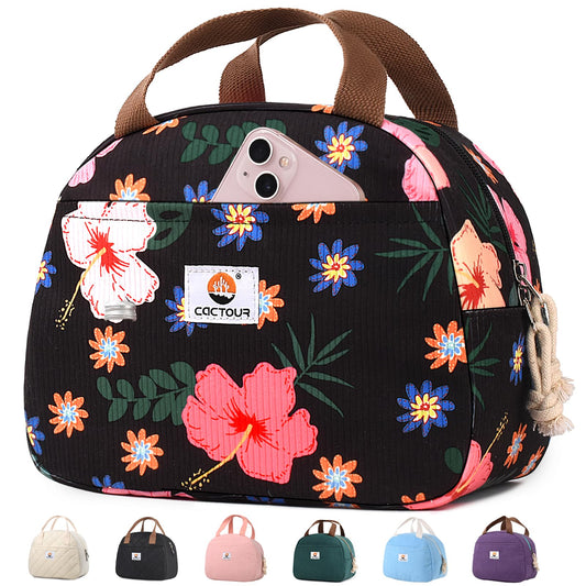 Corduroy Floral Lunch Bag