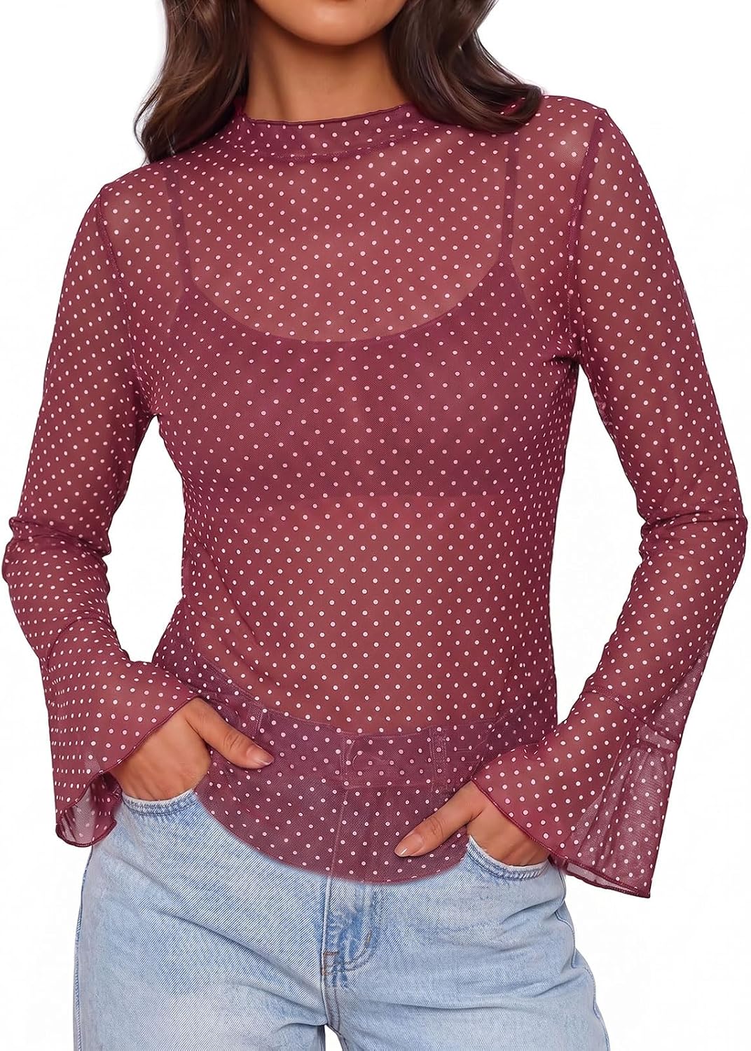 Mesh Polka Dot T-Shirt