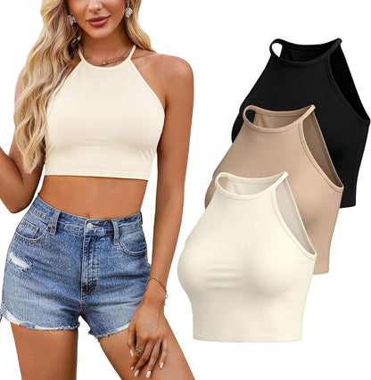 Sleeveless Crop Camisole (3PK)