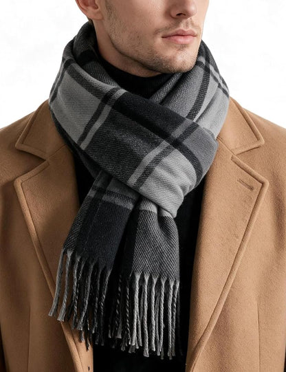 Men's Plaid Knit Scarf