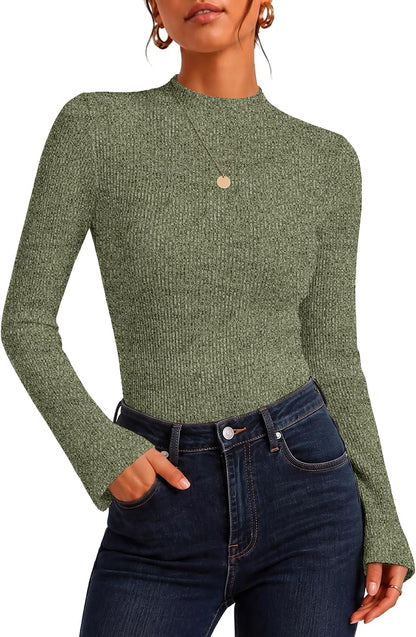 Ribbed Mock Neck Top