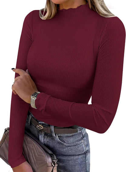 ANRABESS Mock Neck Shirt