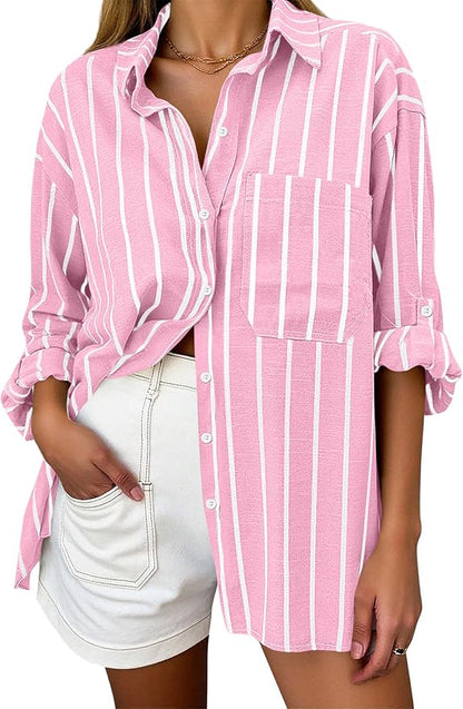 Striped Button Blouse