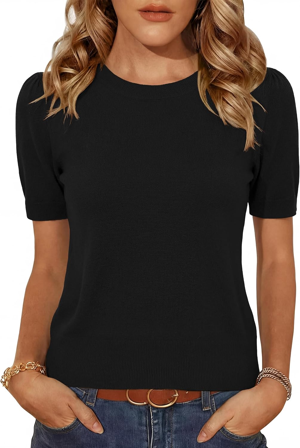Cropped Puff Sweater
