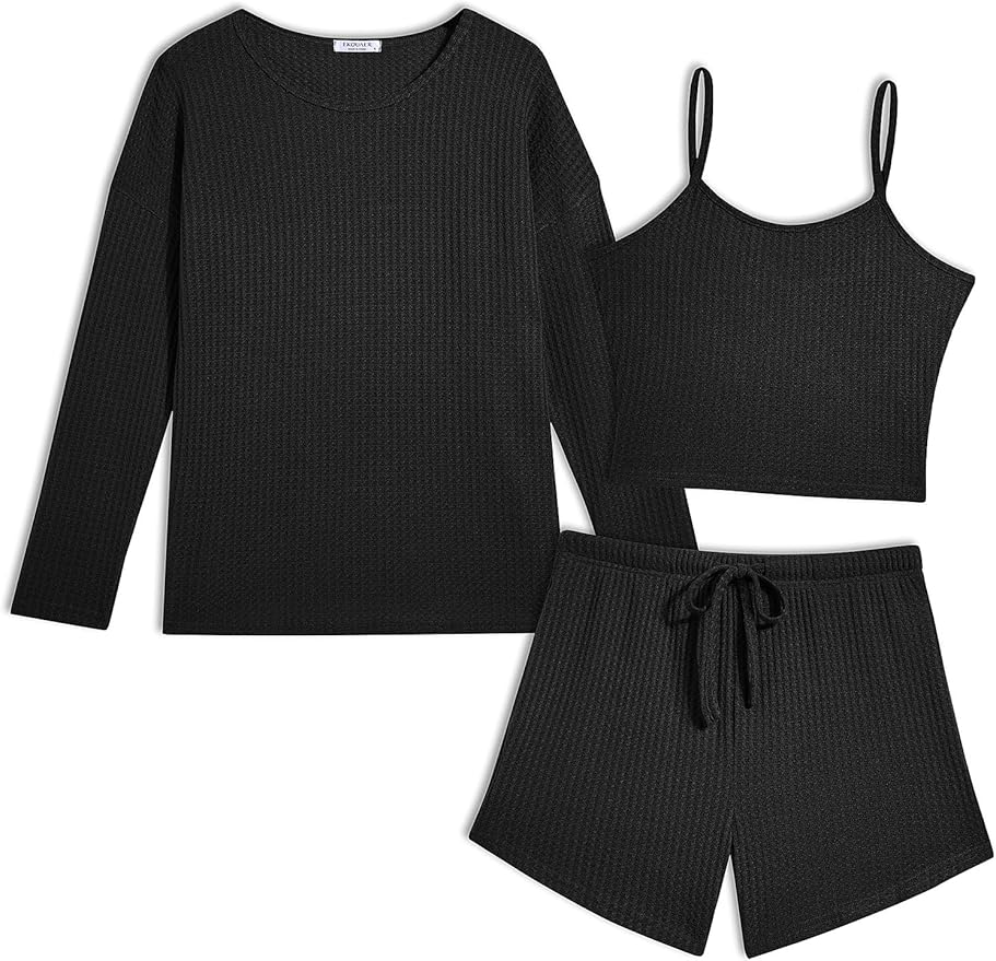 3pc Waffle Knit Lounge Set