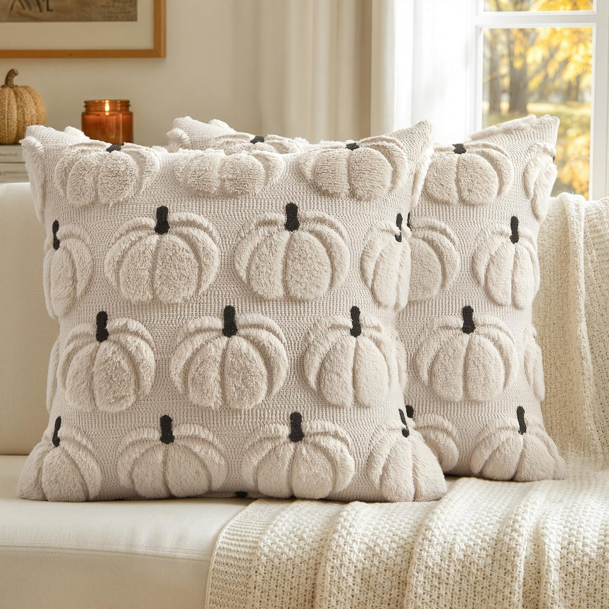 Fall Pumpkin Pillow Cover (2PK)