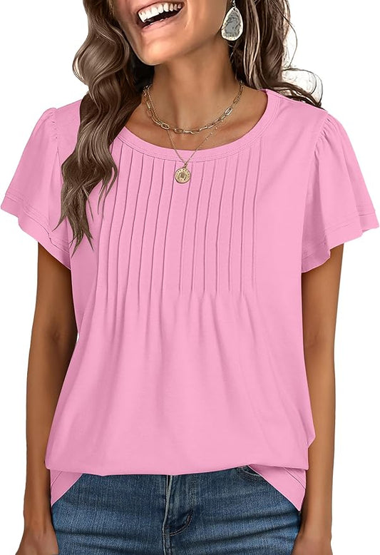 ANRABESS Pleated T Shirt