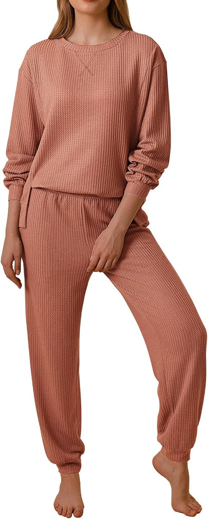 Waffle Knit Lounge Set