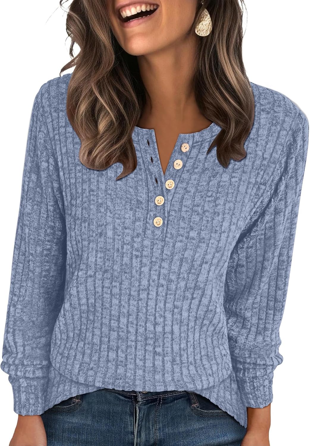 ANRABESS Ribbed Henley