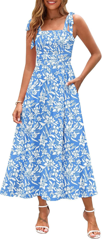 Tie Shoulder Maxi Dress