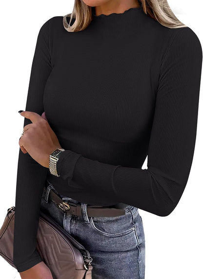 ANRABESS Mock Neck Shirt