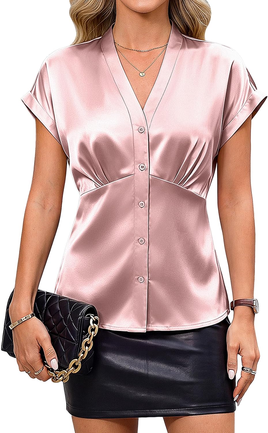 Satin Tie-Back Blouse